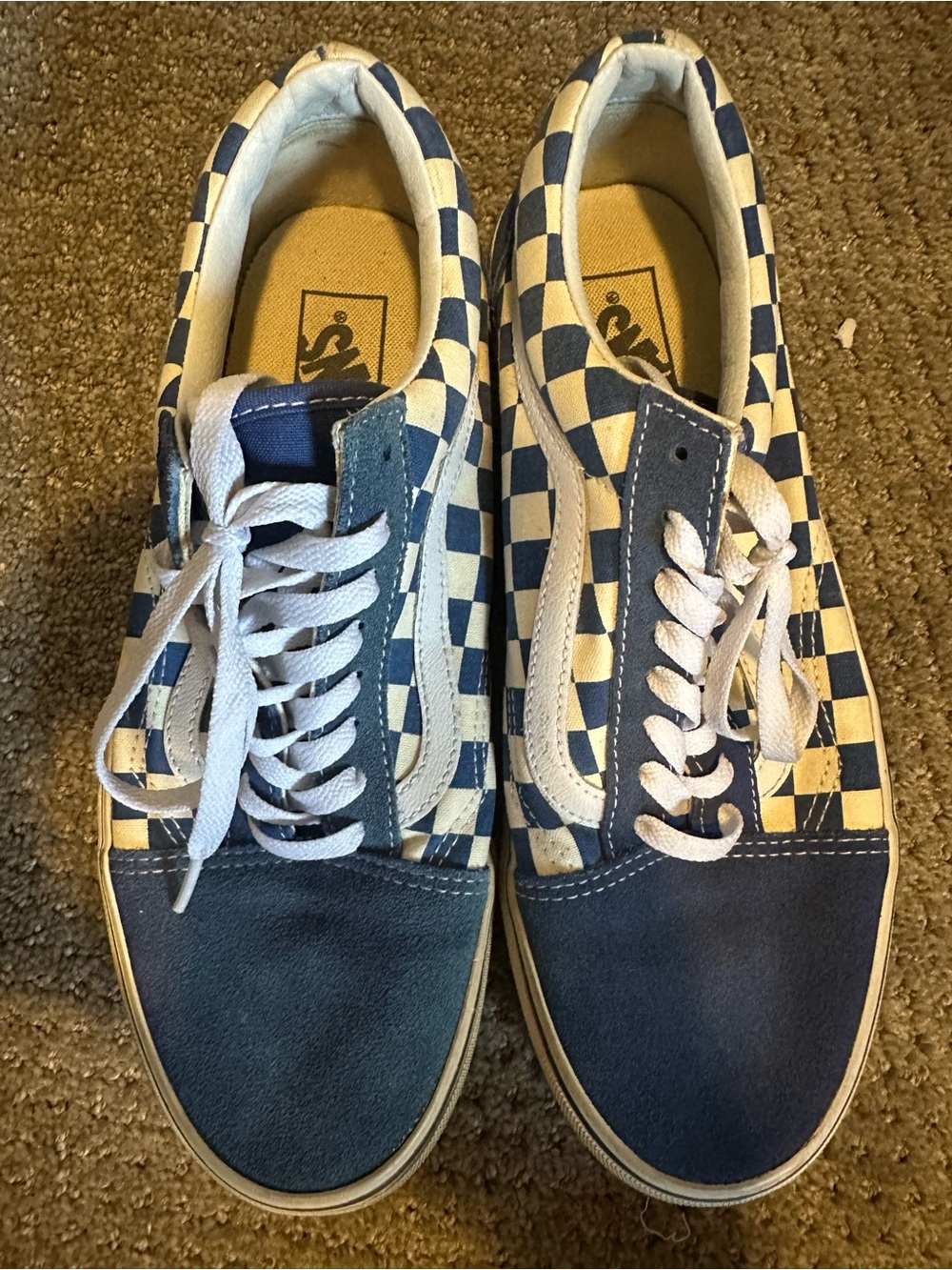 Vans Checkerboard Low-Top Sneakers - Blue/White
